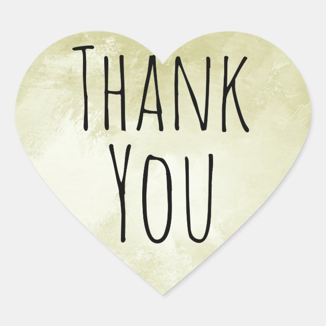 Hipster Cool Gold Heart Thank You Seal (Front)