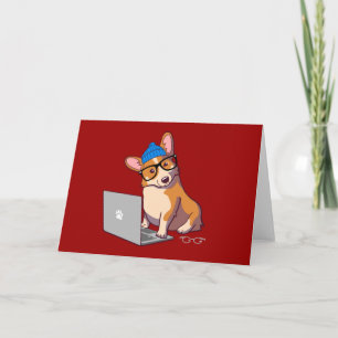 Hipster Corgi 2 Card
