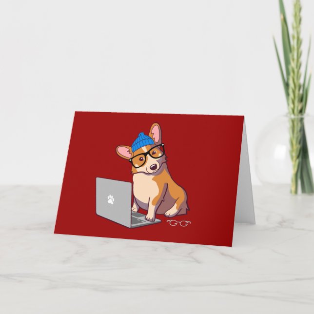 Hipster Corgi 2 Card (Front)