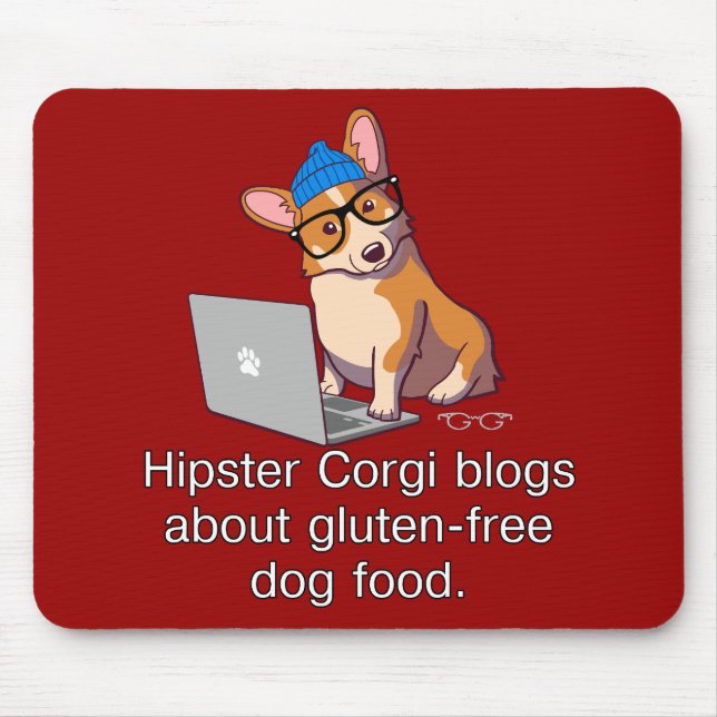 Hipster Corgi 2 Mouse Pad (Front)