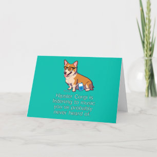 Hipster Corgi Note Card