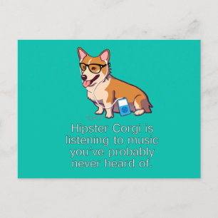 Hipster Corgi Post Card
