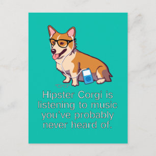 Hipster Corgi Postcard