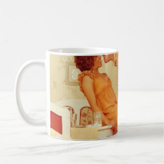 Hipster couple: trendy vintage café. coffee mug