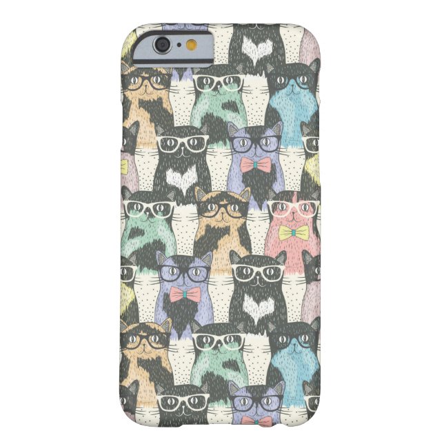 Hipster Cute Cats Pattern Case-Mate iPhone Case (Back)