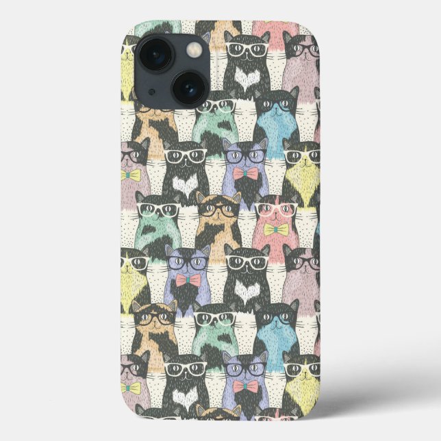 Hipster Cute Cats Pattern Case-Mate iPhone Case (Back)