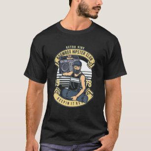 Hipster Dad Retro 80S Boom Box Ghetto Blaster Vibe T-Shirt