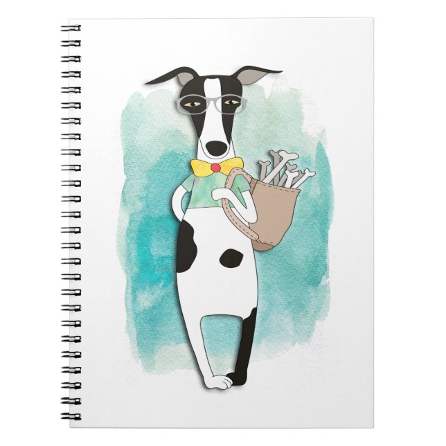 Hipster Dog Cartoon Notebook (Front)