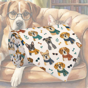 Hipster Dog in Eye Glasses Illustrations Tie