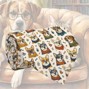 Hipster Dog in Eye Glasses Illustrations Tie