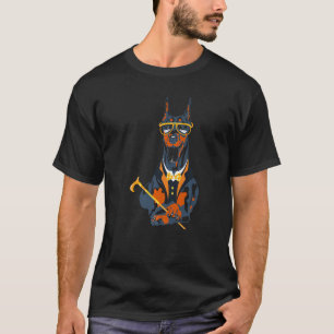 Hipster Dog Wearing Glasses Goofy Geek Dog T-Shirt