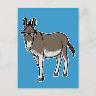Hipster Donkey Postcard