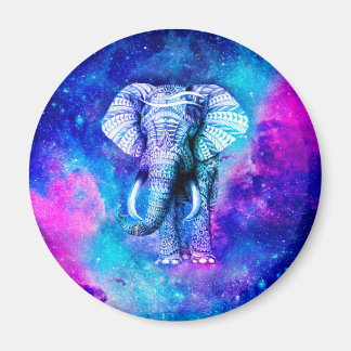 Hipster Elephant Nebula Space Magnet
