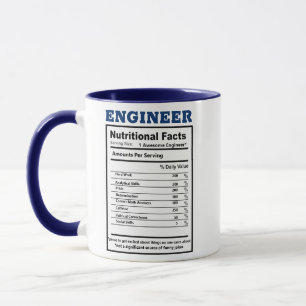 Hipster Engineer Nutritional Facts Jokes Pun Funny Mug