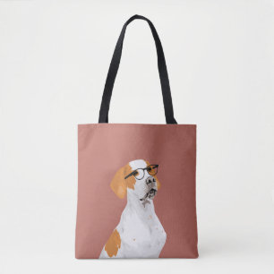 Hipster English Pointer Tote Bag for Dog Lovers
