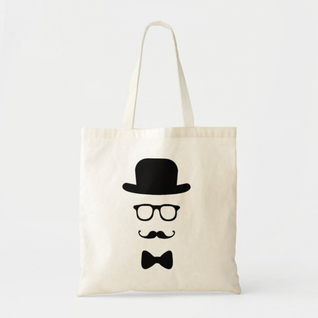 Hipster Face Budget Tote Bag (Front)