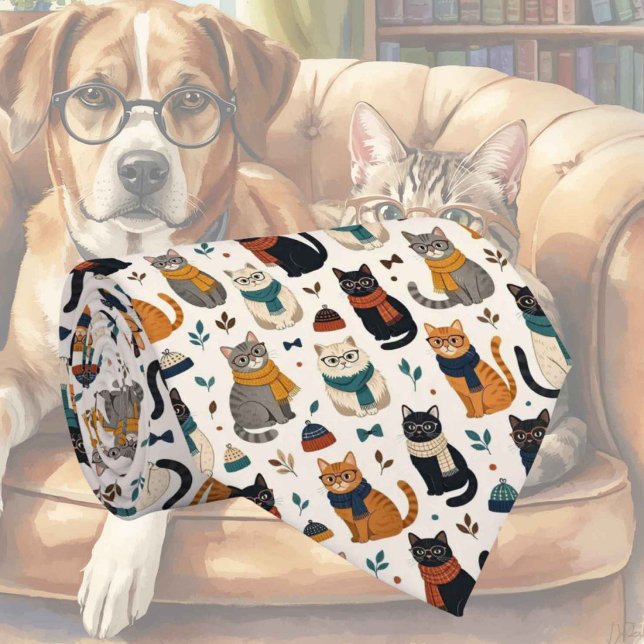 Hipster Faux Silk | Stylish Cats Gentleman's Tie (Creator Uploaded)