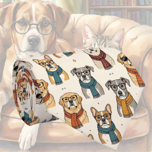 Hipster Faux Silk   Stylish Dogs Gentleman's Tie