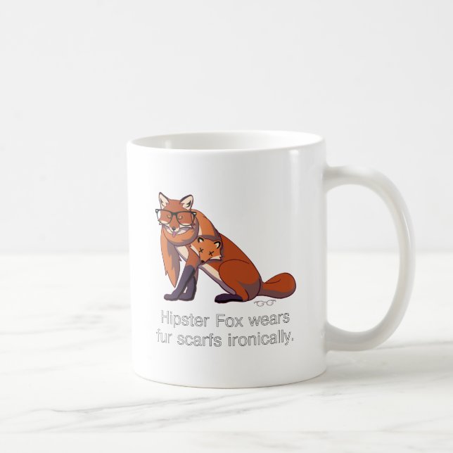 Hipster Fox Coffee Mug (Right)