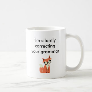 Hipster Fox Grammar Coffee Mug