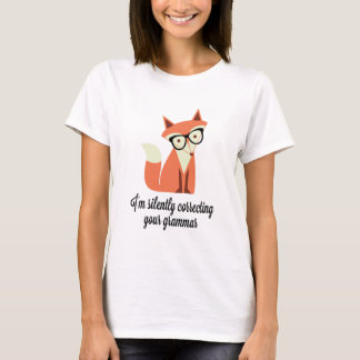 Hipster Fox  Grammar T-Shirt