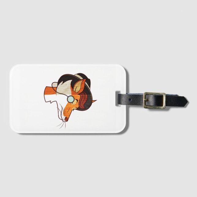 Hipster Fox Luggage Tag (Front Horizontal)