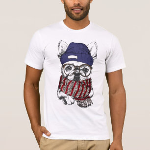 Hipster French Bull Dog T-Shirt