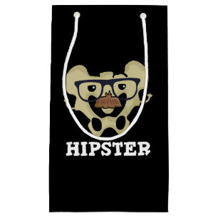 Hipster Funny Hip Bone Anatomy Pun Dark BG Small Gift Bag