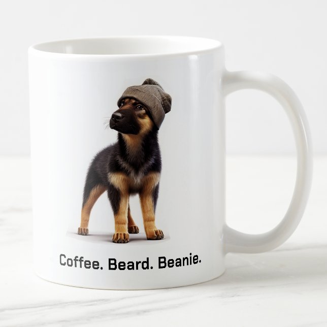 Hipster German Shepherd with Beanie Swagger Coffee Mug (Creator Uploaded)