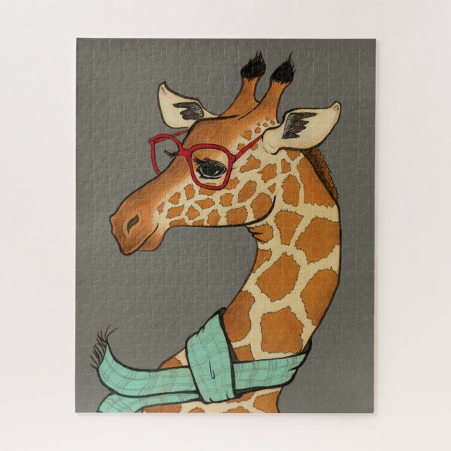 Hipster Giraffe Jigsaw Puzzle (Vertical)