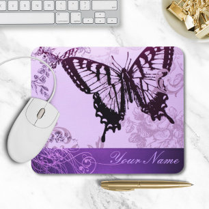 hipster girly boho chic butterfly mouse pad