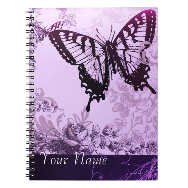 hipster girly boho chic butterfly notebook (Front)