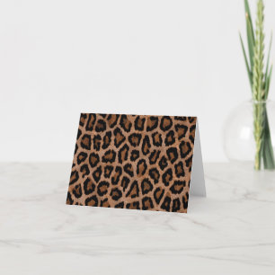Hipster Girly Brown Black Leopard  Animal Print Card