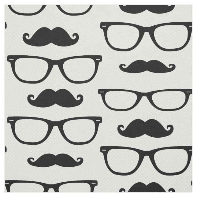 Hipster Glasses and Moustache Fabric (Swatch)