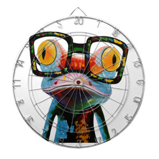 Hipster Glasses Frog Dartboard