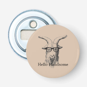 Hipster Goat with Glasses Bottle Opener