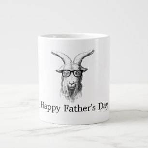 Hipster Goat With Glasses   Large Coffee Mug