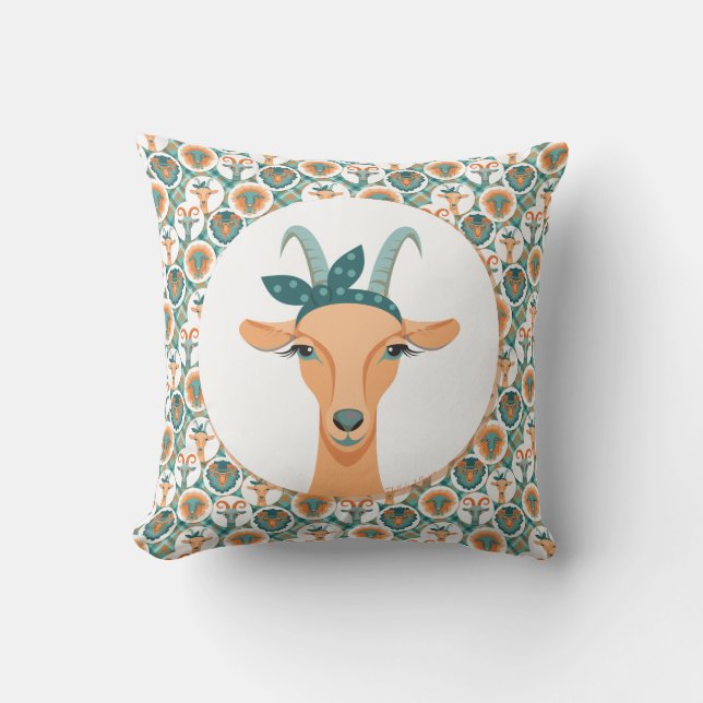 Hipster Goats | by TotallyGoatally™ Cushion (Front)