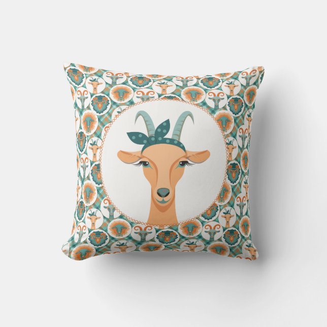 Hipster Goats | by TotallyGoatally™ Cushion (Front)