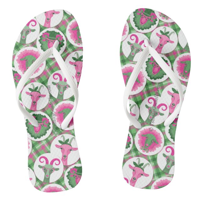 Hipster Goats | by TotallyGoatally™ Thongs (Footbed)