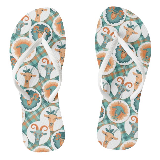 Hipster Goats | by TotallyGoatally™ Thongs (Footbed)