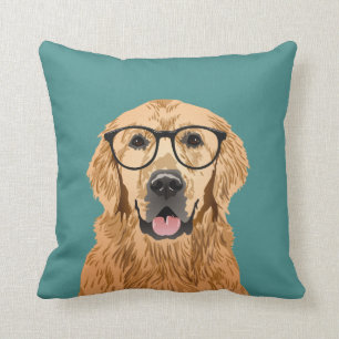 Hipster Golden Retriever Cushion