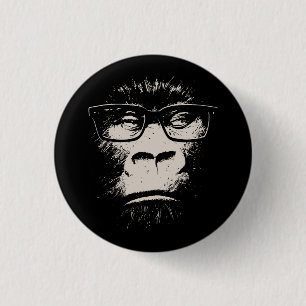 Hipster Gorilla With Glasses 3 Cm Round Badge