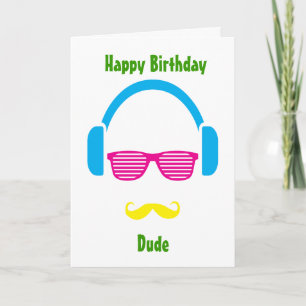 Hipster guy greeting card