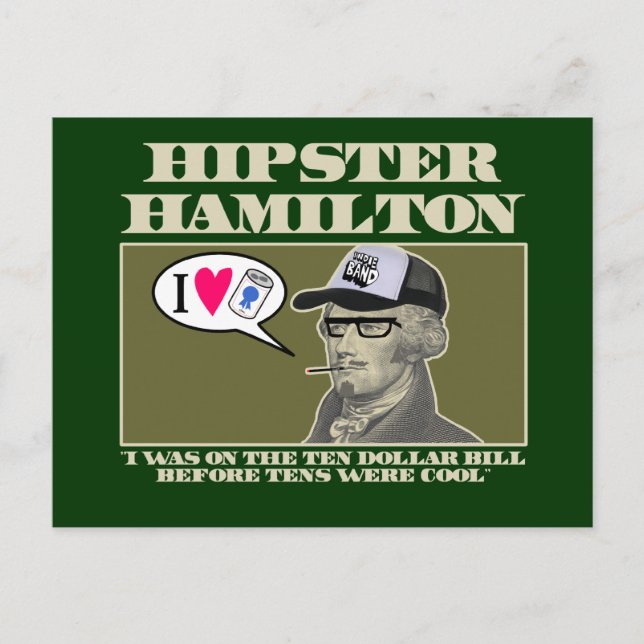 Hipster Hamilton Postcard (Front)