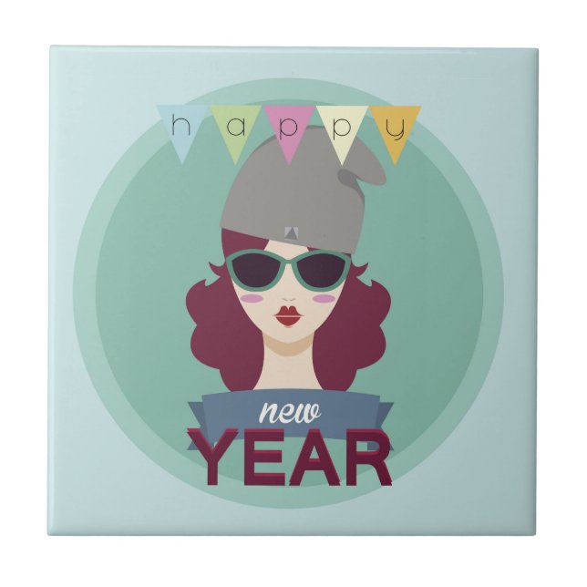 hipster happy new year tile (Front)