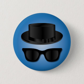 Hipster Hat and Glasses 6 Cm Round Badge