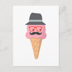 Hipster ice cream postcard