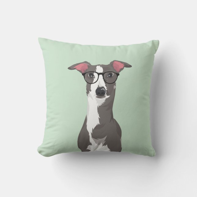 Hipster Italian Greyhound Dog for Dog Lovers Cushion (Front)