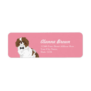 Hipster Japanese Chin with Black Tie for Dog Lover Return Address Label